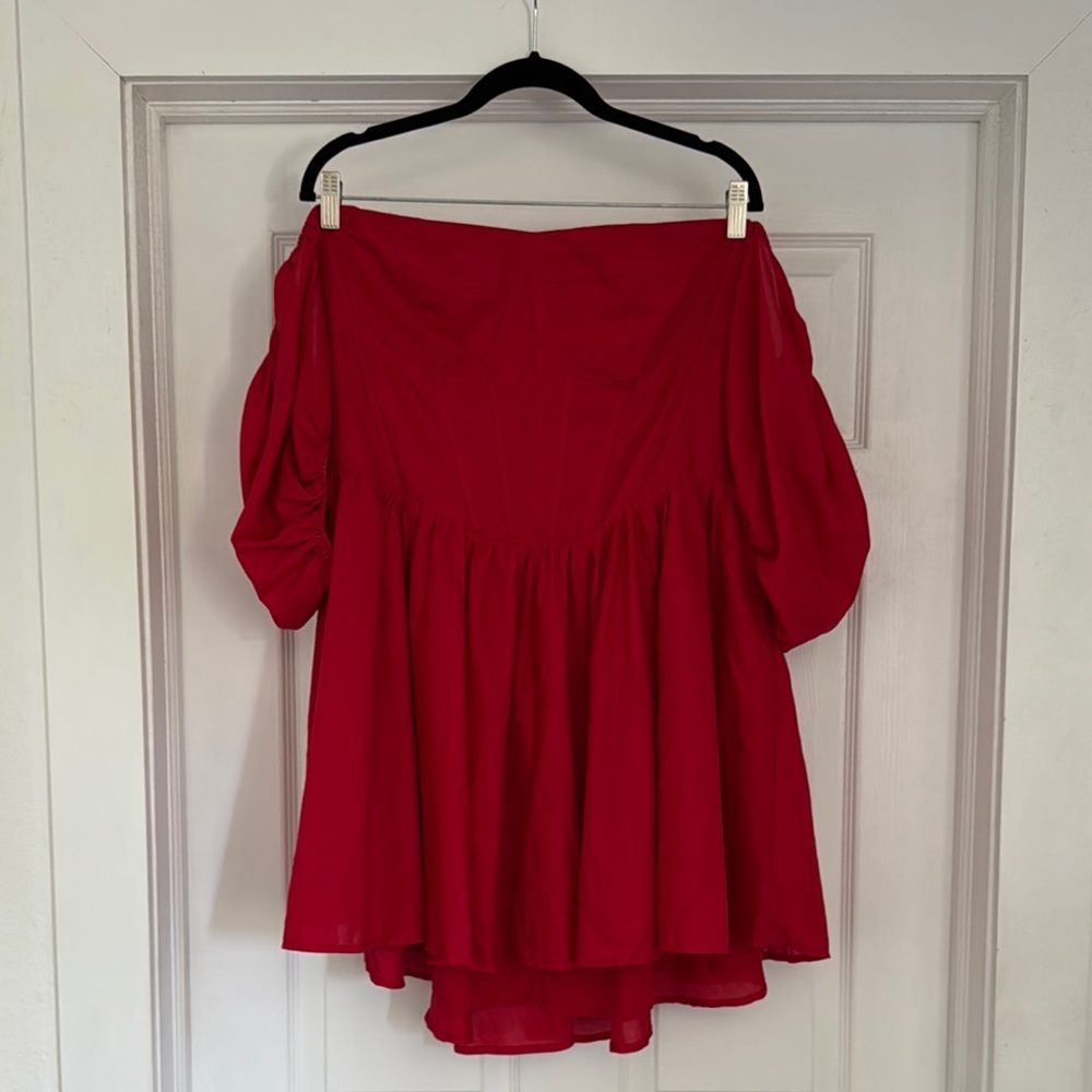NWOT Showpo Red Off-Shoulder Mini Dress